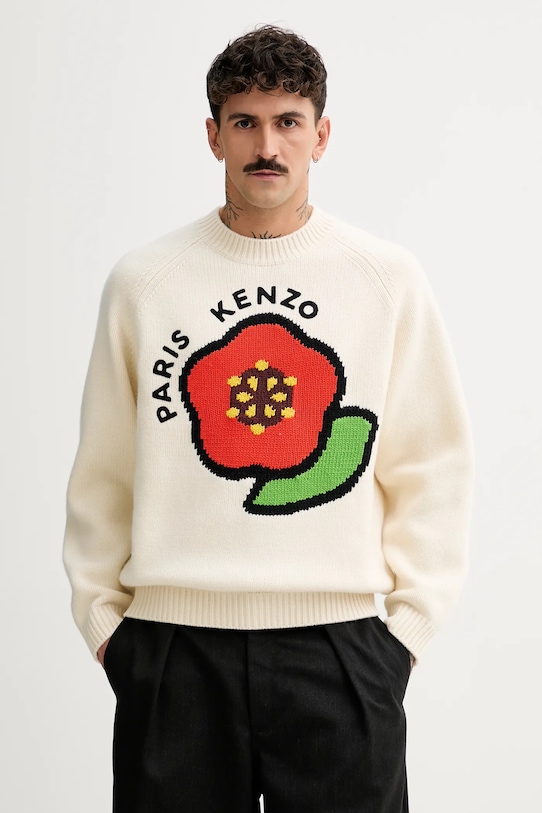 Свитер из шерсти в стиле поп-арт Kenzo, бежевый
Свитер из шерсти в стиле поп-арт Kenzo, бежевый