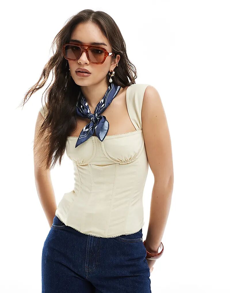 Корсетный топ WeWoreWhat с присборенными чашками песочного цвета
Корсетный топ WeWoreWhat с присборенными чашками песочного цвета