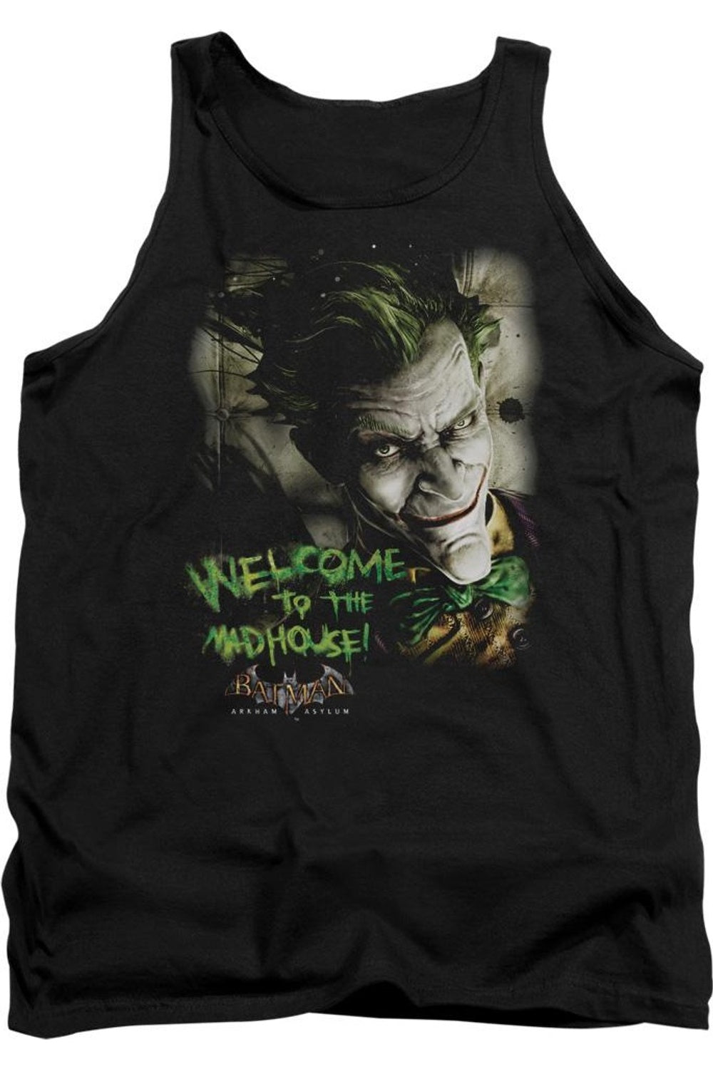 Бэтмен Аркхем Асилум Добро пожаловать в сумасшедший дом Взрослый Майка Gildan, черный
Бэтмен Аркхем Асилум Добро пожаловать в сумасшедший дом Взрослый Майка Gildan, черный
