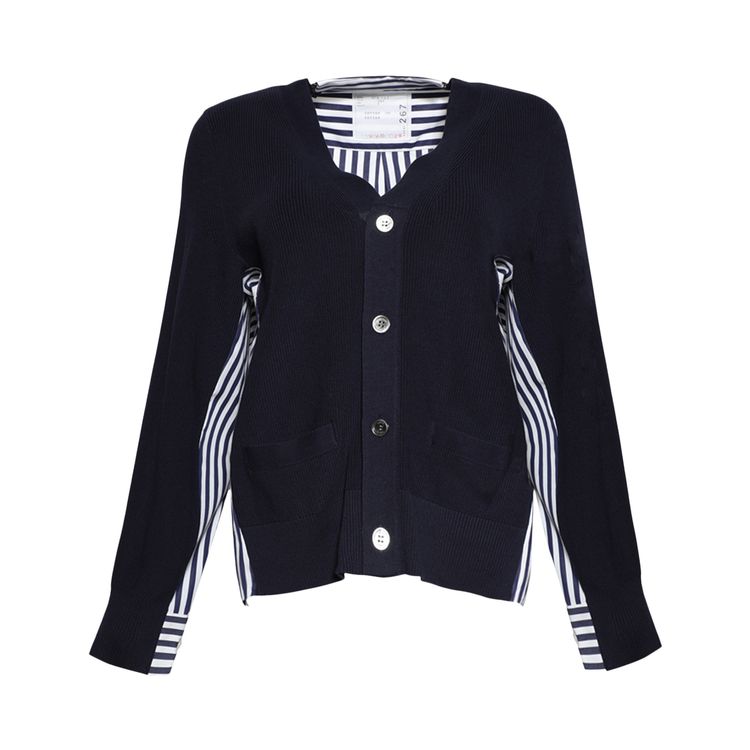 Кардиган Sacai Cotton Knit x Cotton Poplin Cardigan Navy/Navy Stripe, черный
Кардиган Sacai Cotton Knit x Cotton Poplin Cardigan Navy/Navy Stripe, черный