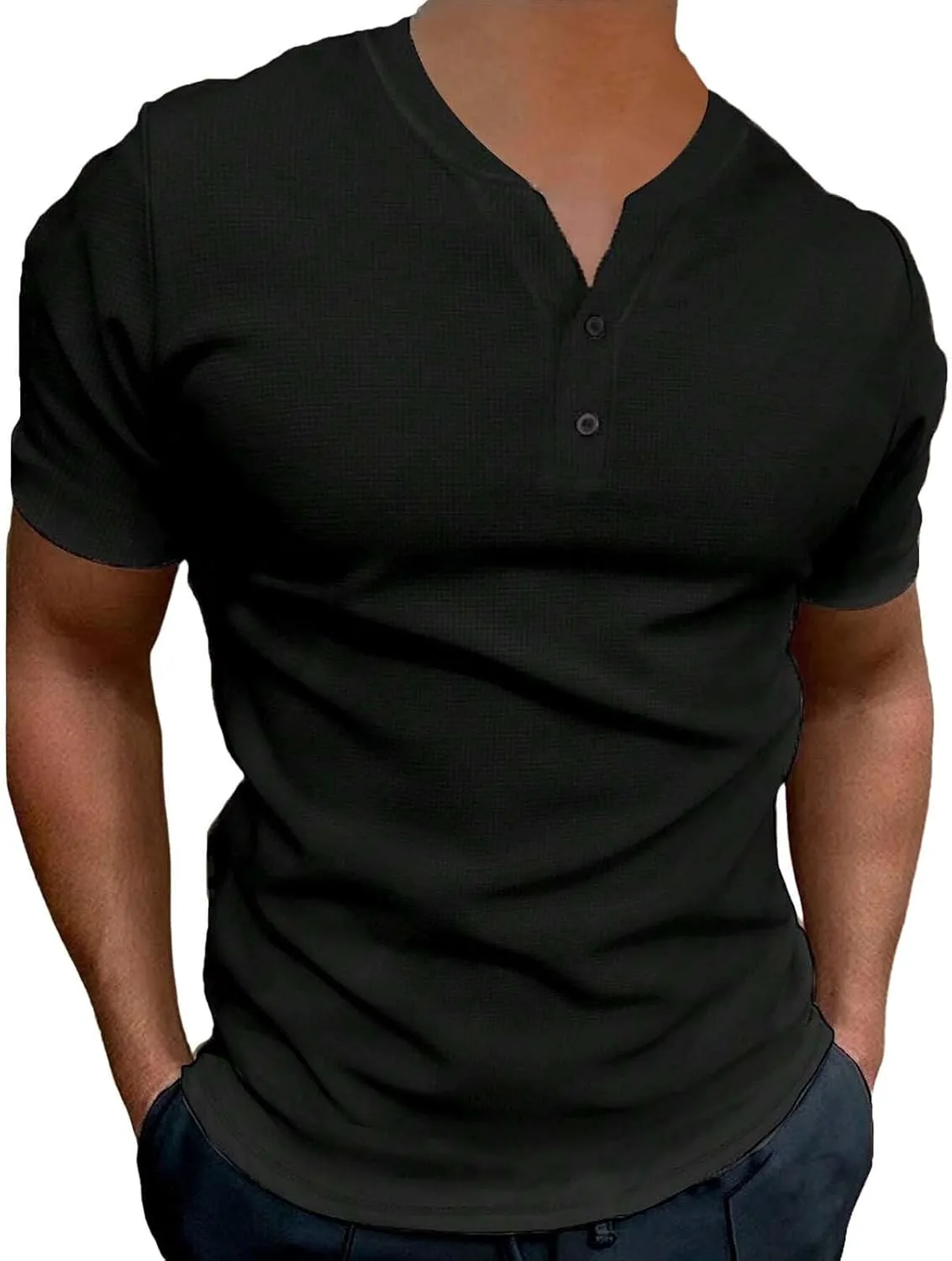 Мужская повседневная футболка-поло с коротким рукавом и V-образным вырезом
Мужская повседневная футболка-поло с коротким рукавом и V-образным вырезом