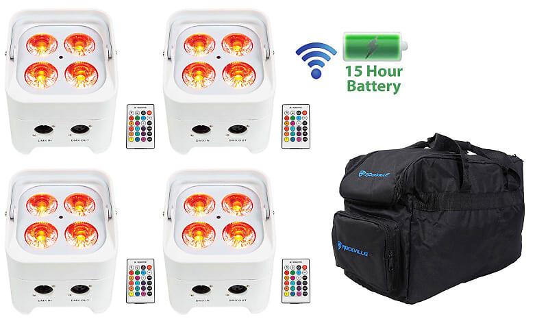 4) Rockville BEST PAR 50 White Перезаряжаемый Par Lights Wireless DMX+RGBWA+UV+сумка (4) BEST PAR 50 WHITE+RLB30
4) Rockville BEST PAR 50 White Перезаряжаемый Par Lights Wireless DMX+RGBWA+UV+сумка (4) BEST PAR 50 WHITE+RLB30