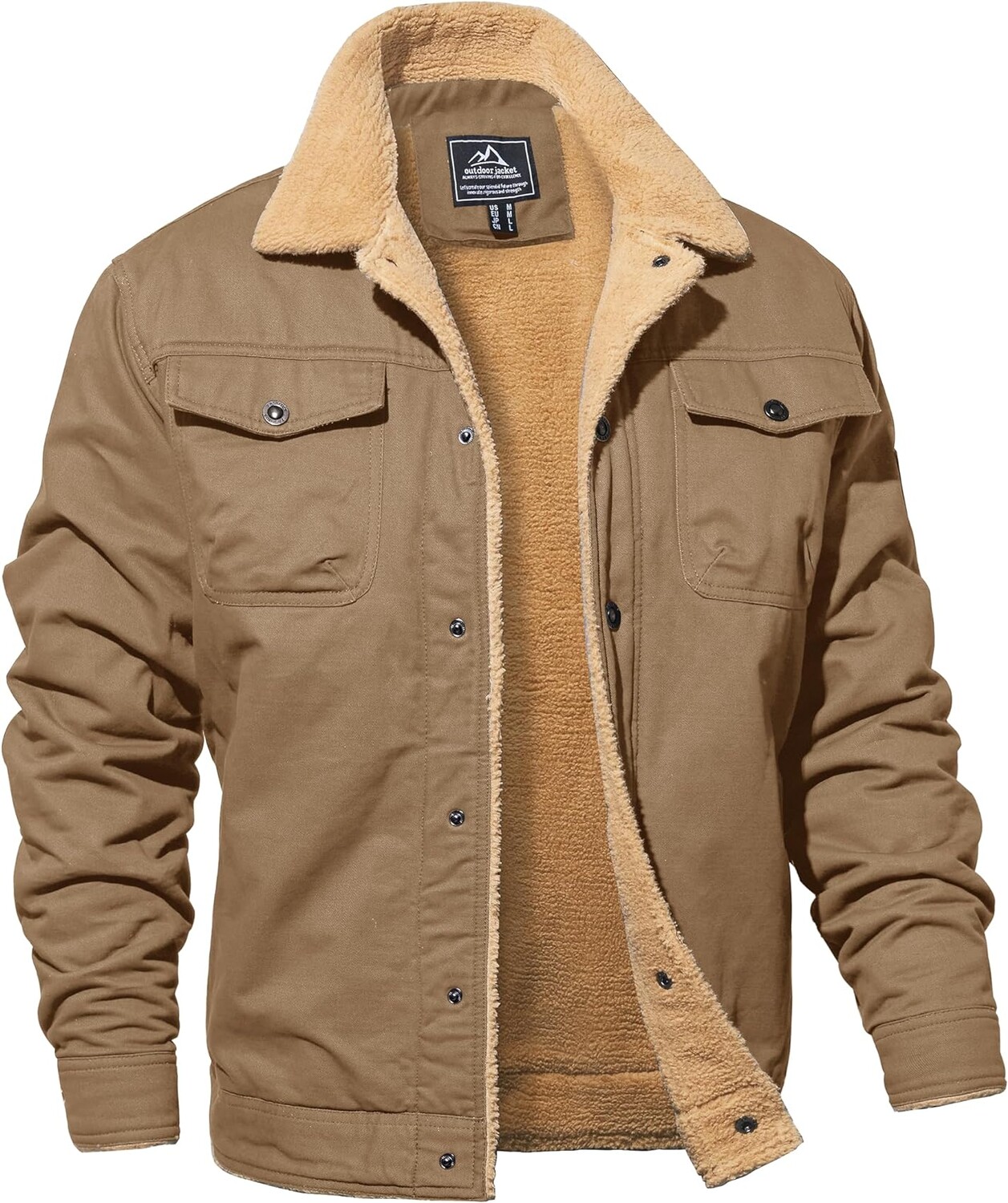 Мужская хлопковая куртка-карго Magnivit Sherpa Fleece Lined, хаки
Мужская хлопковая куртка-карго Magnivit Sherpa Fleece Lined, хаки