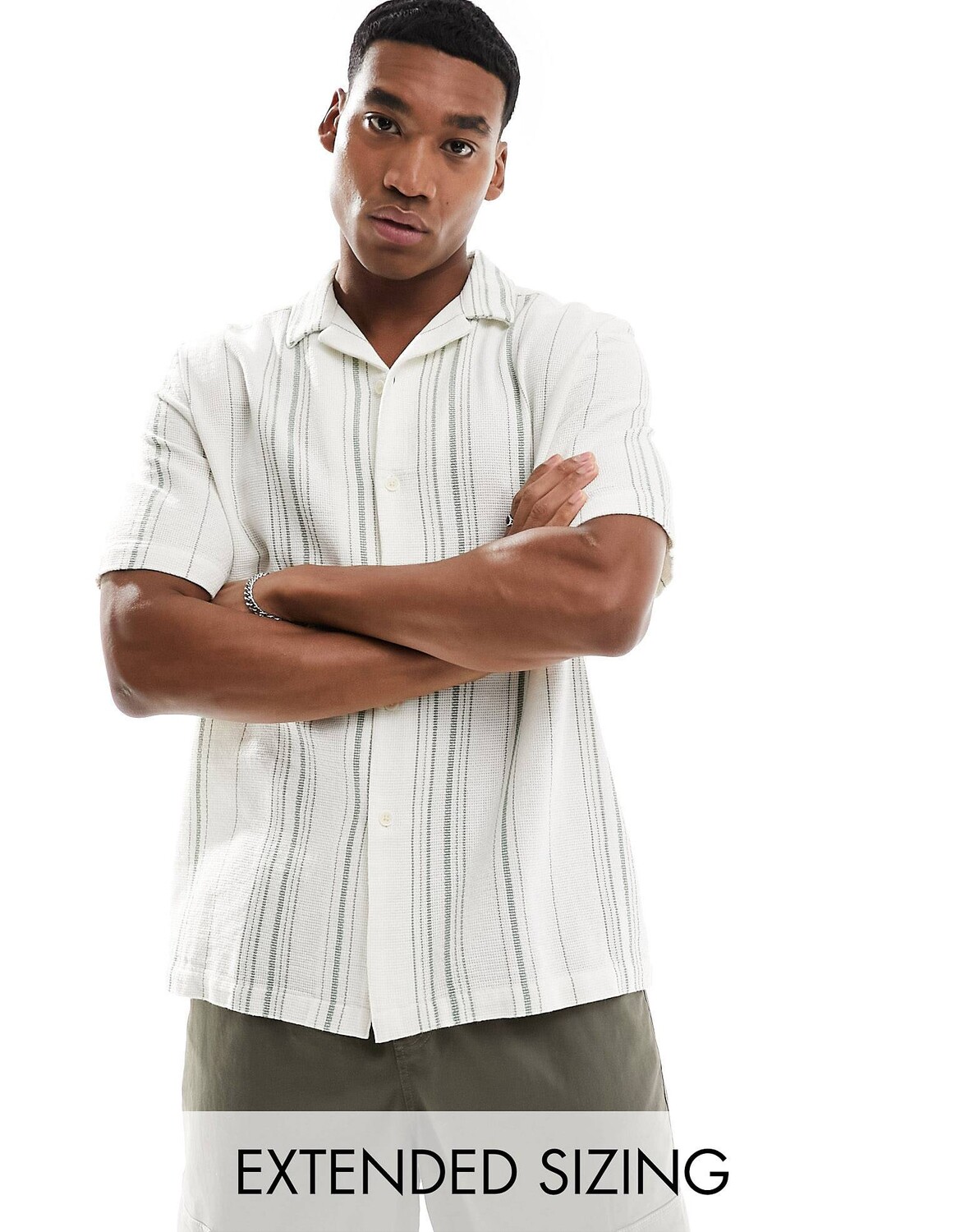 Рубашка Asos Design Relaxed Textured, белый/зеленый
Рубашка Asos Design Relaxed Textured, белый/зеленый