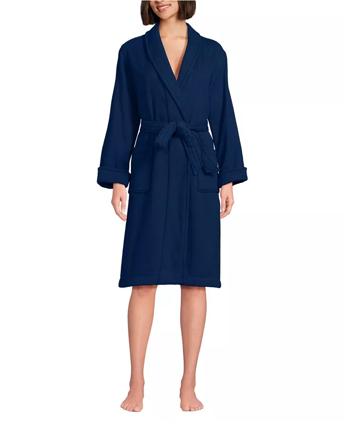 Женский миниатюрный махровый халат длиной до колена из хлопка Lands' End, синий
Женский миниатюрный махровый халат длиной до колена из хлопка Lands' End, синий