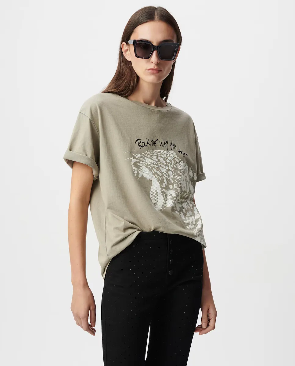 Женская футболка с короткими рукавами и V-образным вырезом IKKS, бежевый
Женская футболка с короткими рукавами и V-образным вырезом IKKS, бежевый