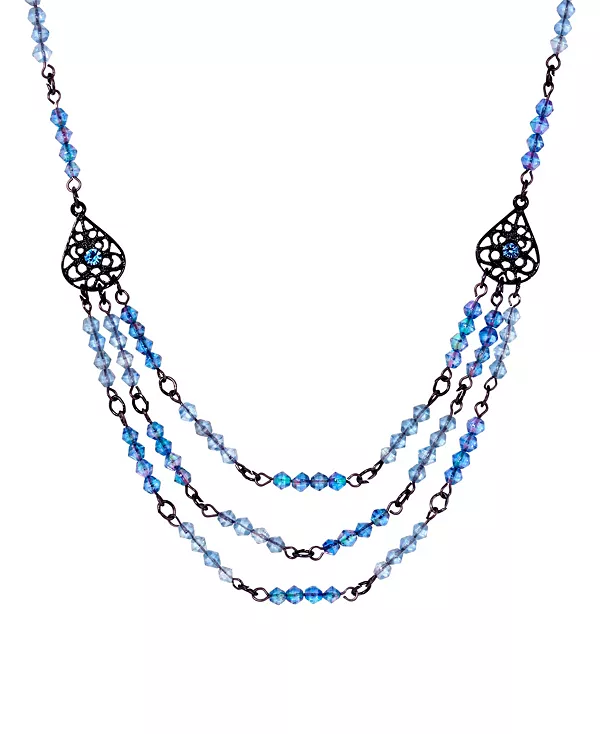 Тройное ожерелье из бусин-фонарей 2028, blue
Тройное ожерелье из бусин-фонарей 2028, blue