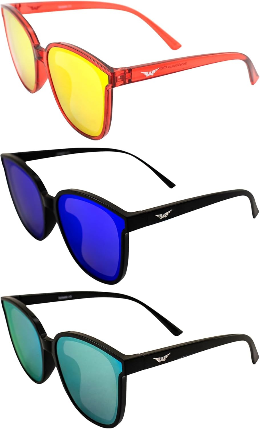 Солнцезащитные очки Global Vision Eyewear Athena Fashion для женщин, 3 пары: красная оправа с красными зеркальными линзами и черная оправа с синими и желтыми зеркальными линзами, Red-red/Black-blue/Yellow
Солнцезащитные очки Global Vision Eyewear Athena Fashion для женщин, 3 пары: красная оправа с красными зеркальными линзами и черная оправа с синими и желтыми зеркальными линзами, Red-red/Black-blue/Yellow