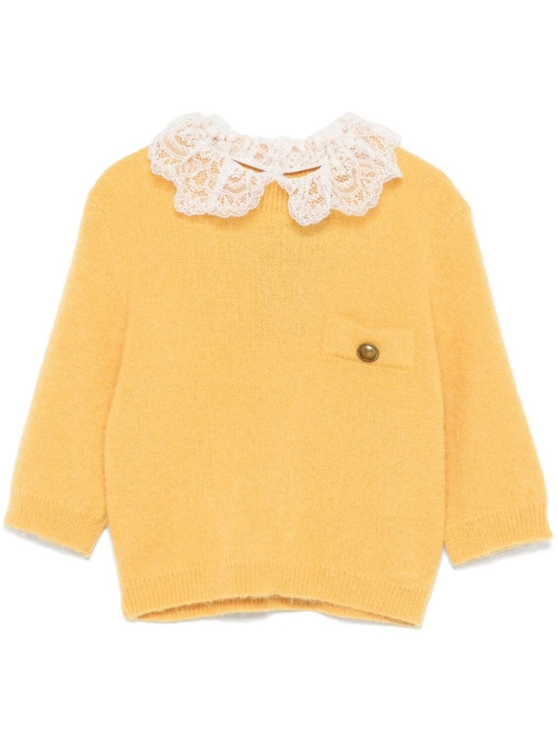 TWINSET свитер с кружевным воротником, желтый
TWINSET свитер с кружевным воротником, желтый