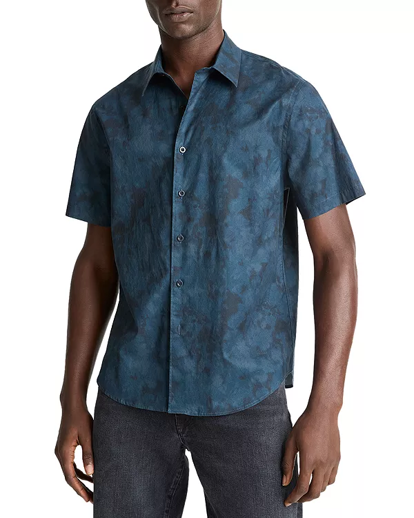 Рубашка классического кроя с французской планкой и камуфляжным рисунком, на пуговицах. Vince, синий
Рубашка классического кроя с французской планкой и камуфляжным рисунком, на пуговицах. Vince, синий