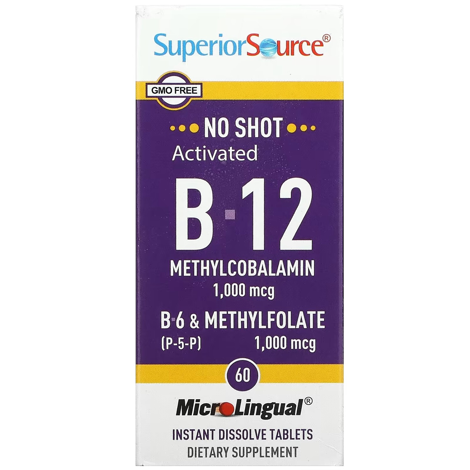Активированный Витамин B12 B6 P-5-P Superior Source Methylfolate MicroLingual, 60 таблеток
Активированный Витамин B12 B6 P-5-P Superior Source Methylfolate MicroLingual, 60 таблеток