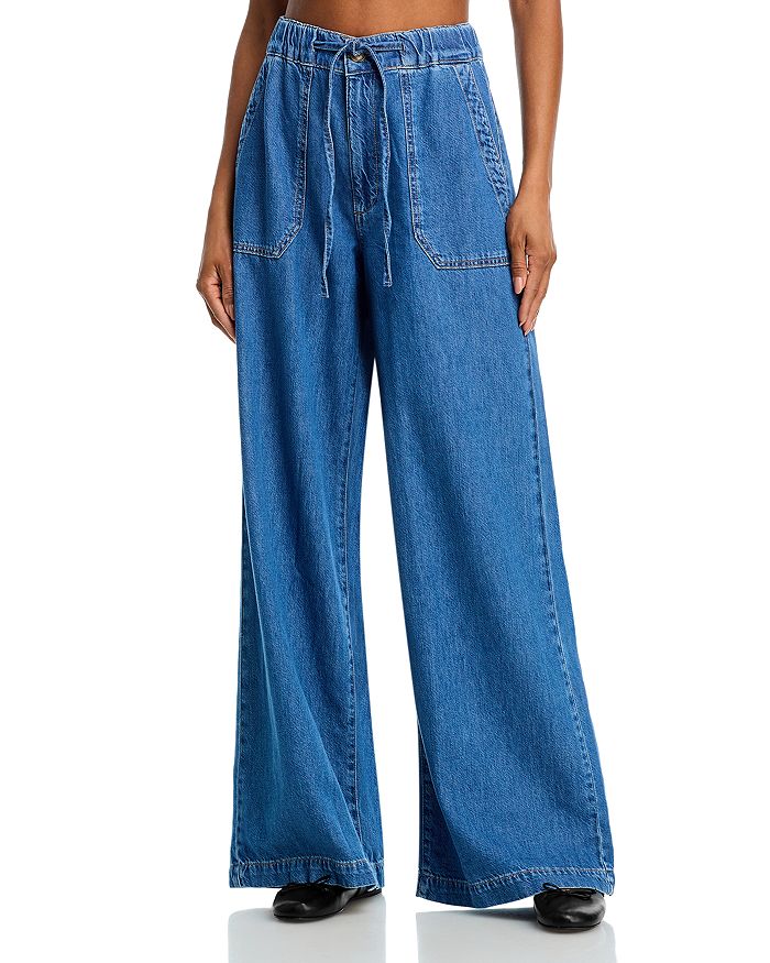 Rumi High Rise Wide Leg Jeans в стиле Ним PAIGE, синий
Rumi High Rise Wide Leg Jeans в стиле Ним PAIGE, синий