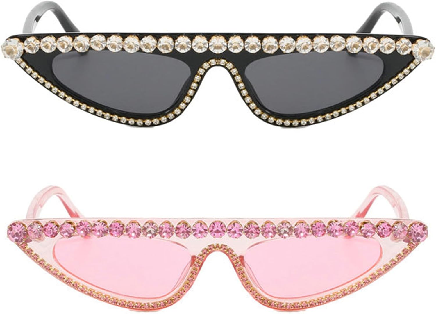Солнцезащитные очки Willochra в форме маленького треугольника «кошачий глаз» для женщин, винтажные, с блестящими кристаллами, модные, в стиле ретро, конфетных цветов, 2pcs-black&pink
Солнцезащитные очки Willochra в форме маленького треугольника «кошачий глаз» для женщин, винтажные, с блестящими кристаллами, модные, в стиле ретро, конфетных цветов, 2pcs-black&pink