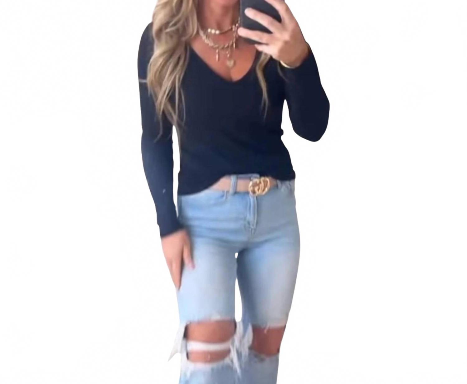 Облегающий рифленый топ с длинным рукавом в черном цвете Lure Boutique
Облегающий рифленый топ с длинным рукавом в черном цвете Lure Boutique