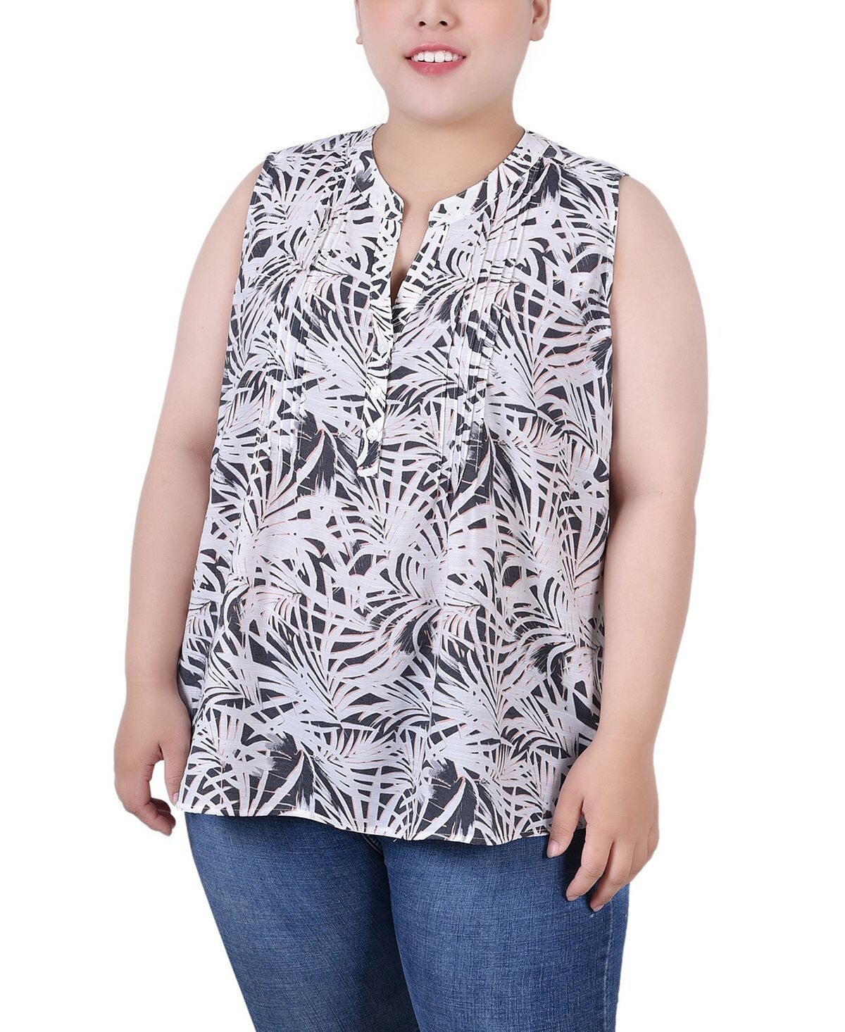 Плюс размер блуза без рукавов с защипами NY Collection, мульти
Плюс размер блуза без рукавов с защипами NY Collection, мульти