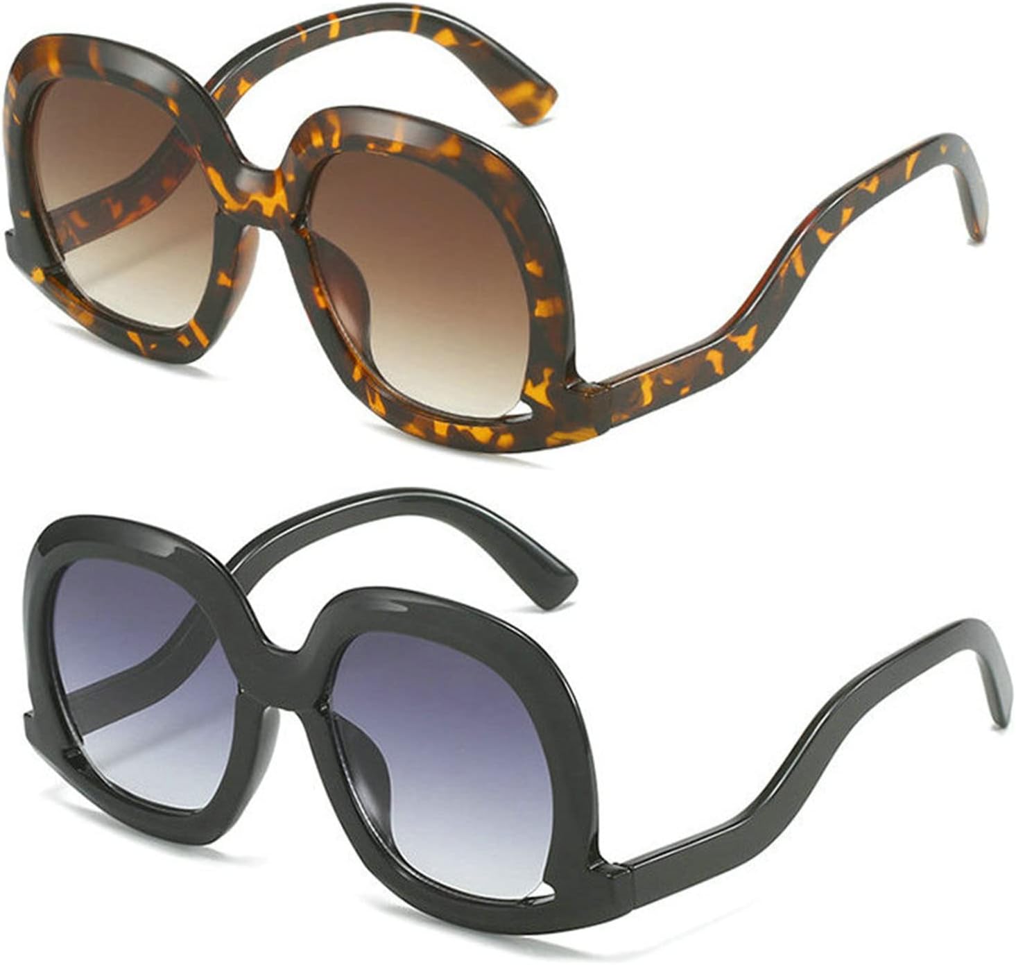 COTIA Модные уникальные овальные солнцезащитные очки для женщин, яркие градиентные очки с леопардовым принтом, защита от УФ-излучения UV400, модные солнцезащитные очки для мужчин с полой конструкцией, 2pcs Leopard+black
COTIA Модные уникальные овальные солнцезащитные очки для женщин, яркие градиентные очки с леопардовым принтом, защита от УФ-излучения UV400, модные солнцезащитные очки для мужчин с полой конструкцией, 2pcs Leopard+black
