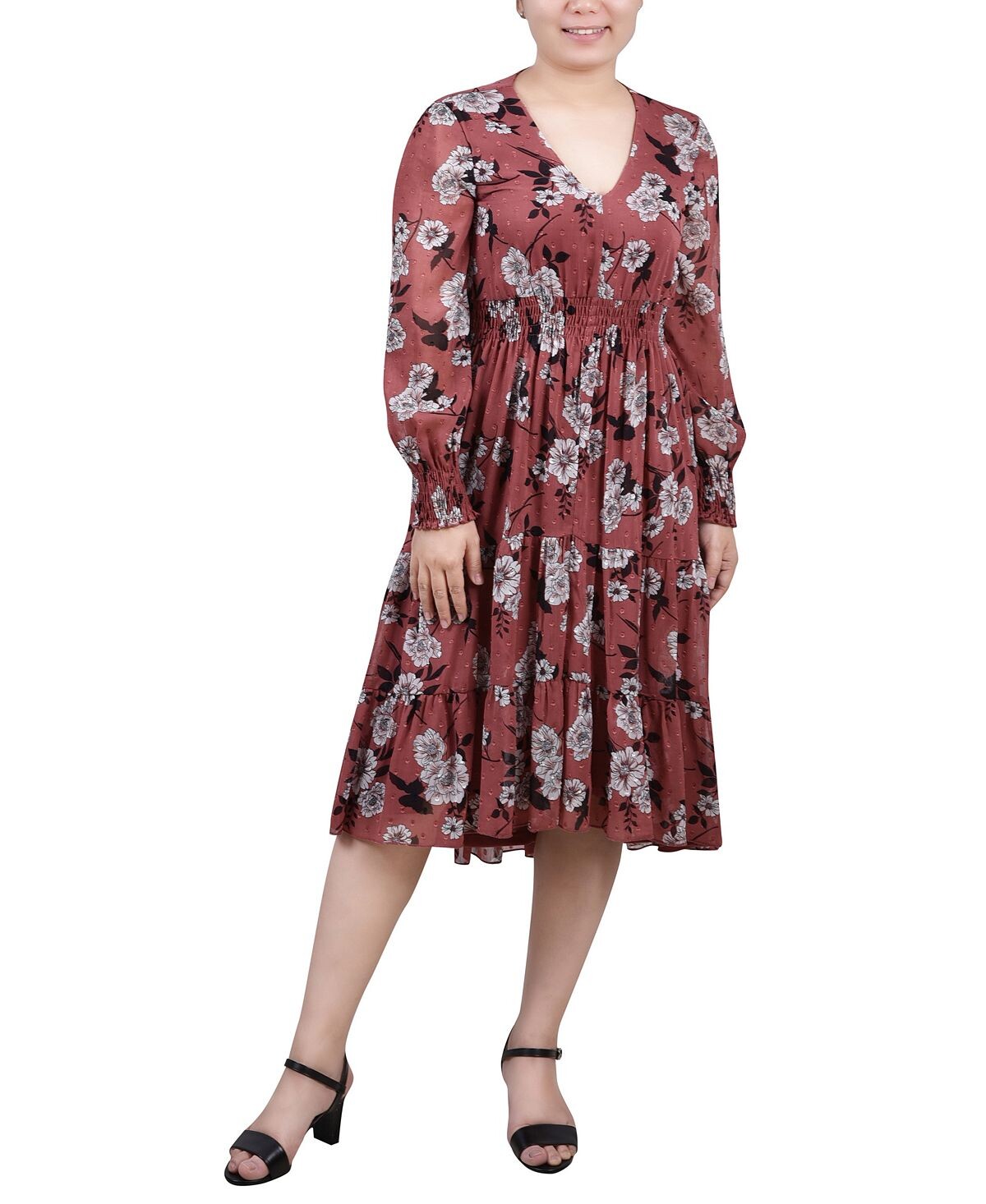 Женское шифоновое платье в горошек с длинными рукавами и присборенной талией и манжетами NY Collection, мульти
Женское шифоновое платье в горошек с длинными рукавами и присборенной талией и манжетами NY Collection, мульти