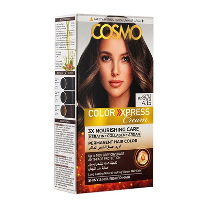 Краска для волос Color Express Permanent Hair Color Cream Kit Coffee Brown 415
Краска для волос Color Express Permanent Hair Color Cream Kit Coffee Brown 415