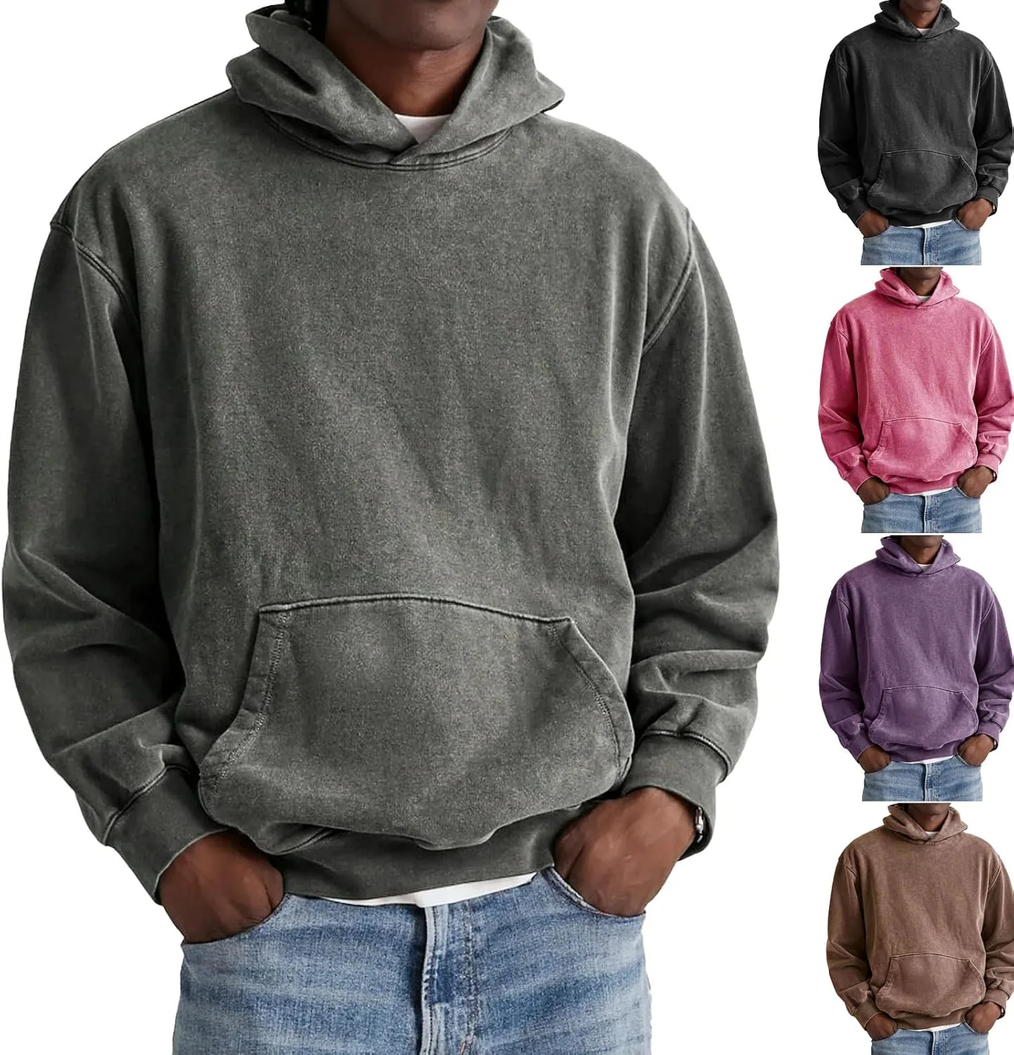 Винтажный худи с кислотной стиркой для мужчин VELONLLONE
Винтажный худи с кислотной стиркой для мужчин VELONLLONE