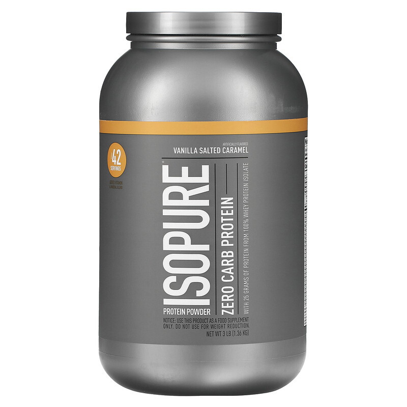 Isopure, IsoPure, протеиновый порошок, ноль углеводов, ваниль, соль, карамель, 3 ф. (1,36 кг)
Isopure, IsoPure, протеиновый порошок, ноль углеводов, ваниль, соль, карамель, 3 ф. (1,36 кг)