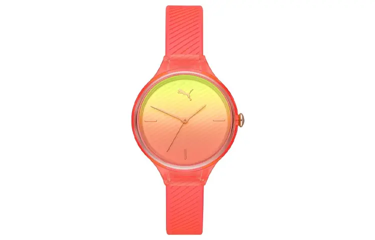 Часы женские кварцевые с резиновым ремешком 36 мм оранжевый циферблат PUMA
Часы женские кварцевые с резиновым ремешком 36 мм оранжевый циферблат PUMA