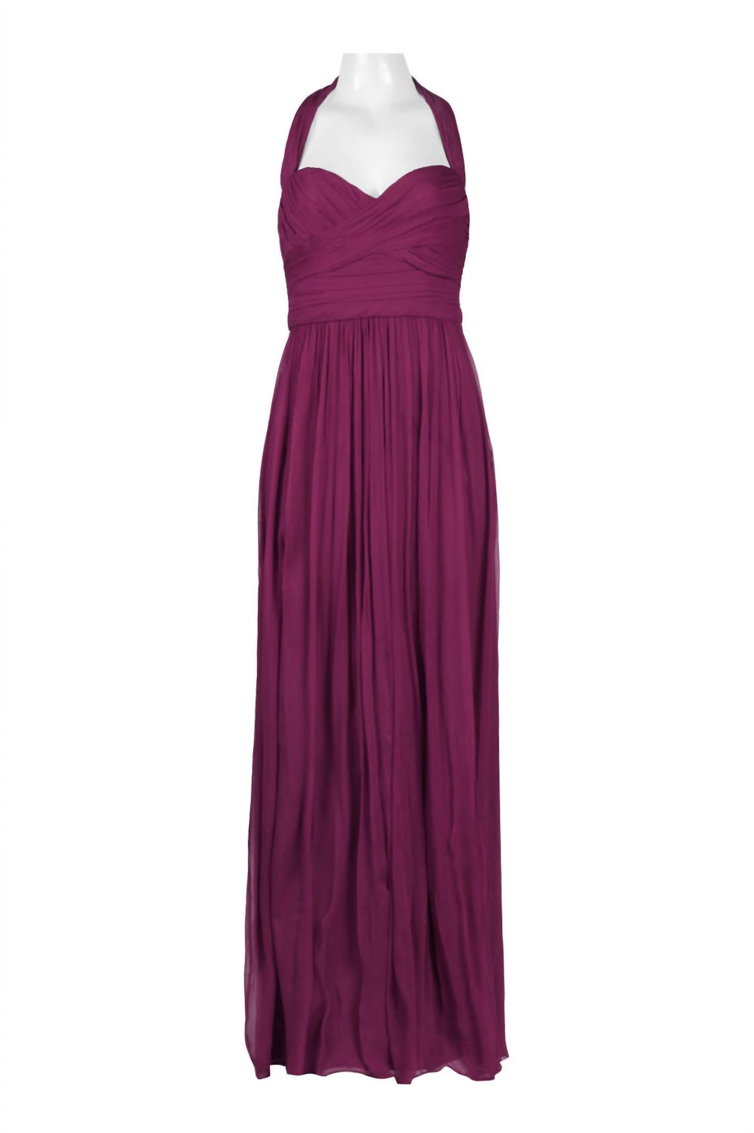 Женское платье подружки невесты с лямкой через шею и сборками цвета изюм Monique Lhuillier, цвет raisin
Женское платье подружки невесты с лямкой через шею и сборками цвета изюм Monique Lhuillier, цвет raisin