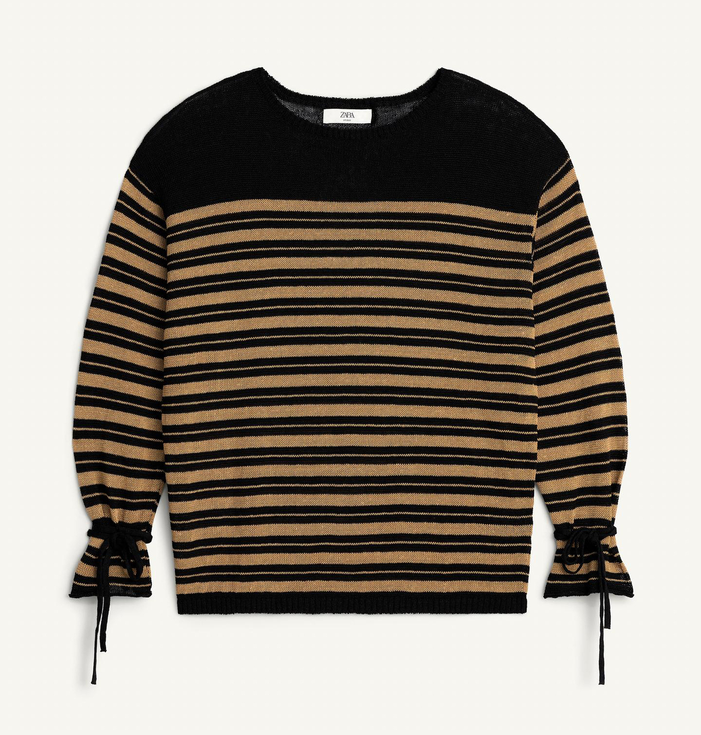 Джемпер Zara Striped Linen Blend, песочный/черный
Джемпер Zara Striped Linen Blend, песочный/черный