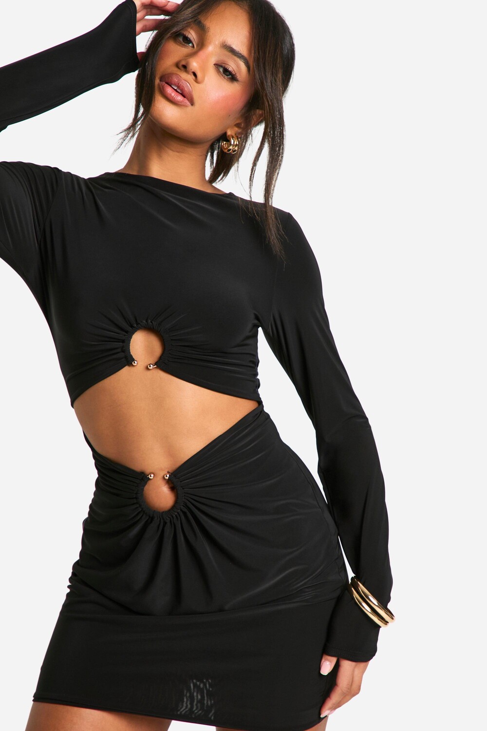 Мини-платье с отделкой boohoo, черный
Мини-платье с отделкой boohoo, черный