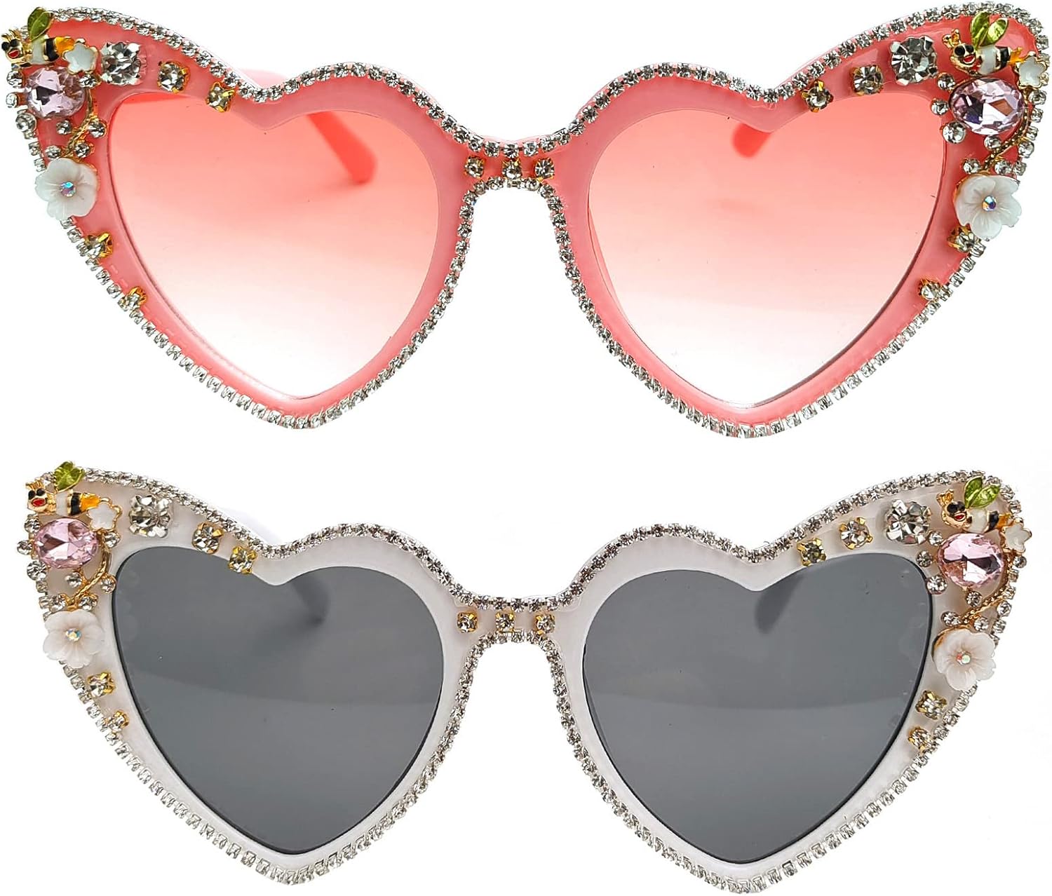Willochra Fashion Heart Женские солнцезащитные очки со стразами, блестящие солнцезащитные очки в форме сердца, женские солнцезащитные очки с бриллиантами для вечеринки, розовые очки, 2pcs-white&pink
Willochra Fashion Heart Женские солнцезащитные очки со стразами, блестящие солнцезащитные очки в форме сердца, женские солнцезащитные очки с бриллиантами для вечеринки, розовые очки, 2pcs-white&pink