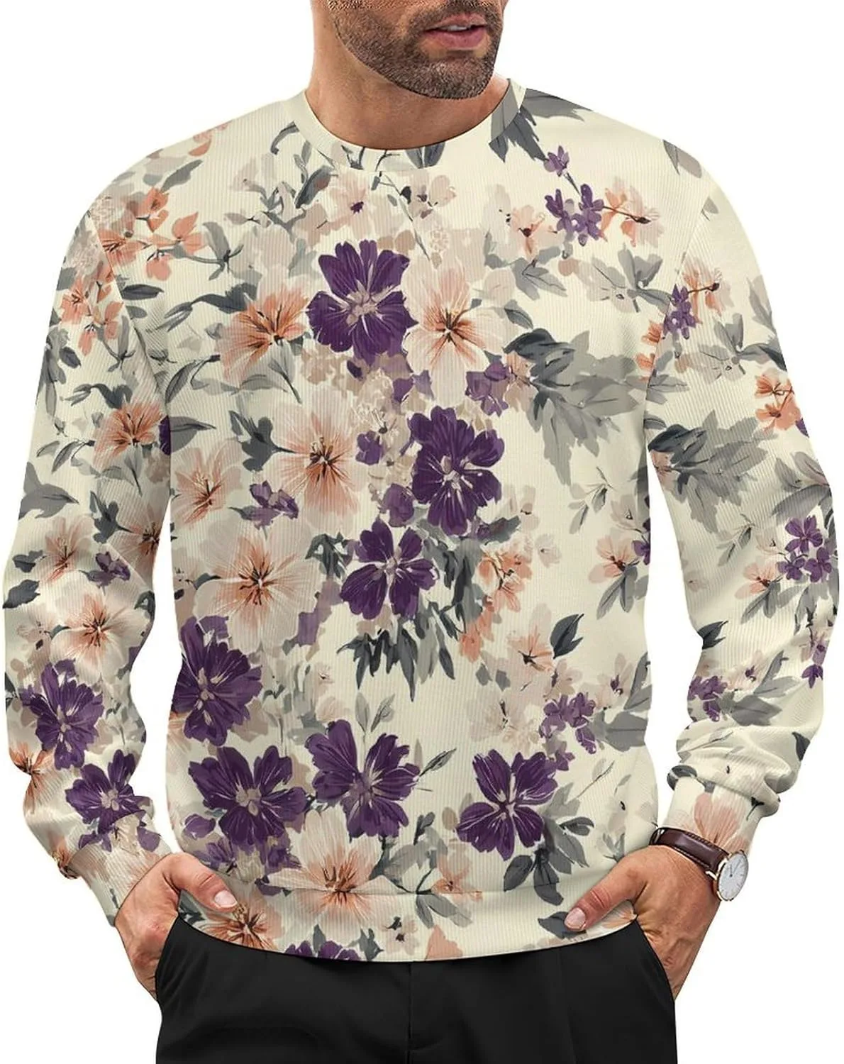 Мужской спортивный свитер с цветочным принтом Rxnjdka
Мужской спортивный свитер с цветочным принтом Rxnjdka