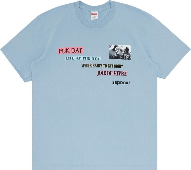 Футболка Supreme Joie De Vivre Tee 'Dusty Blue', синий 
Футболка Supreme Joie De Vivre Tee 'Dusty Blue', синий