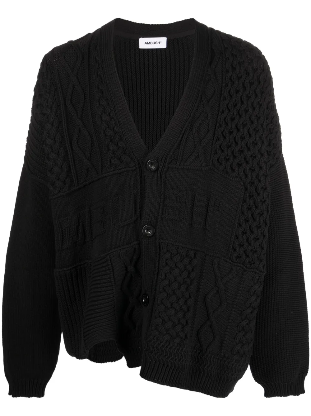 Кардиган в технике пэчворк с логотипом AMBUSH, черный
Кардиган в технике пэчворк с логотипом AMBUSH, черный