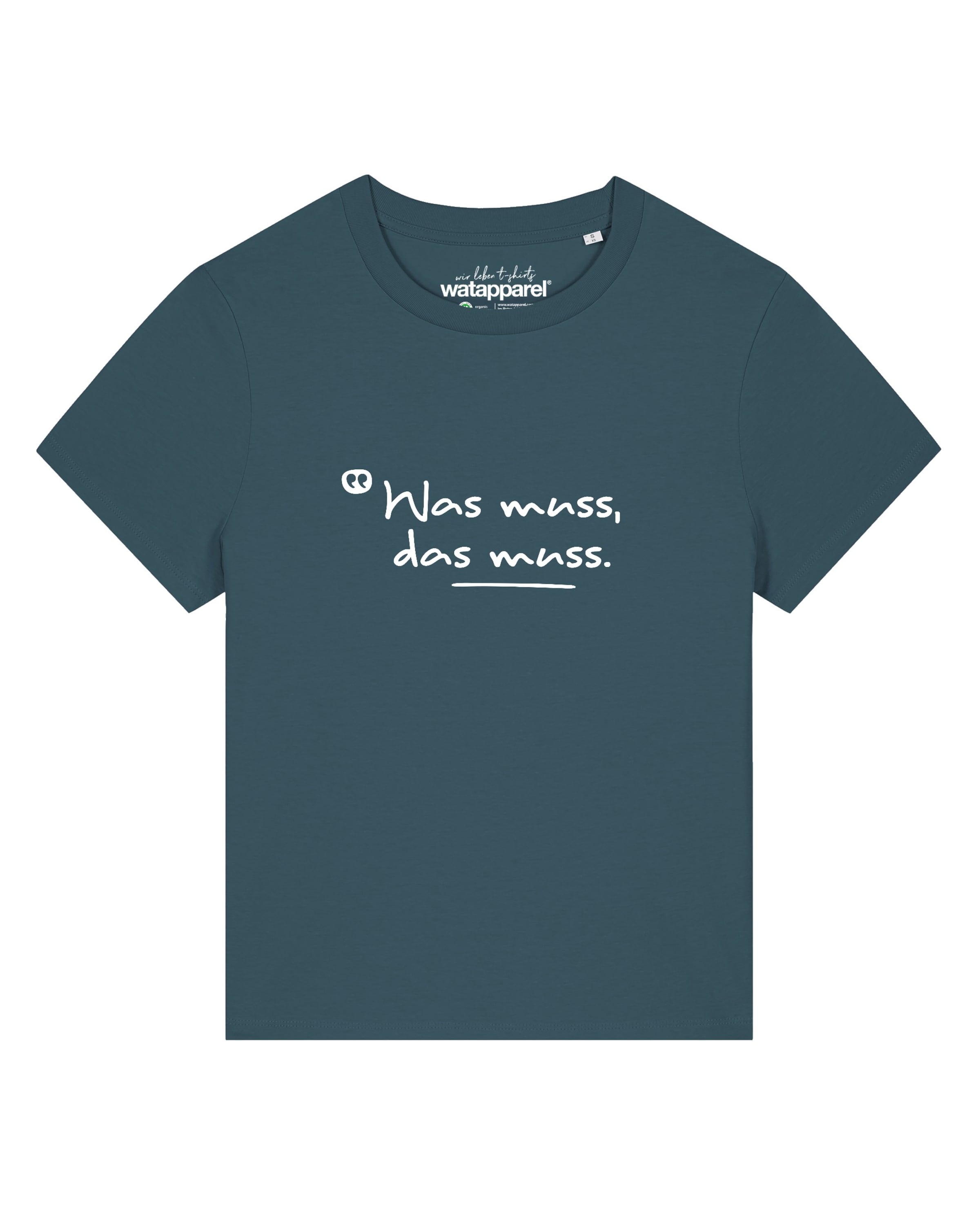 Watapparel Футболка 'Was muss das muss' в синем цвете
Watapparel Футболка 'Was muss das muss' в синем цвете