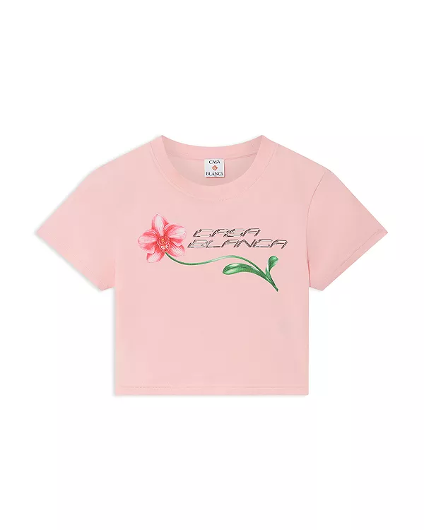 Укороченная детская футболка с логотипом орхидеи Casablanca, розовый
Укороченная детская футболка с логотипом орхидеи Casablanca, розовый