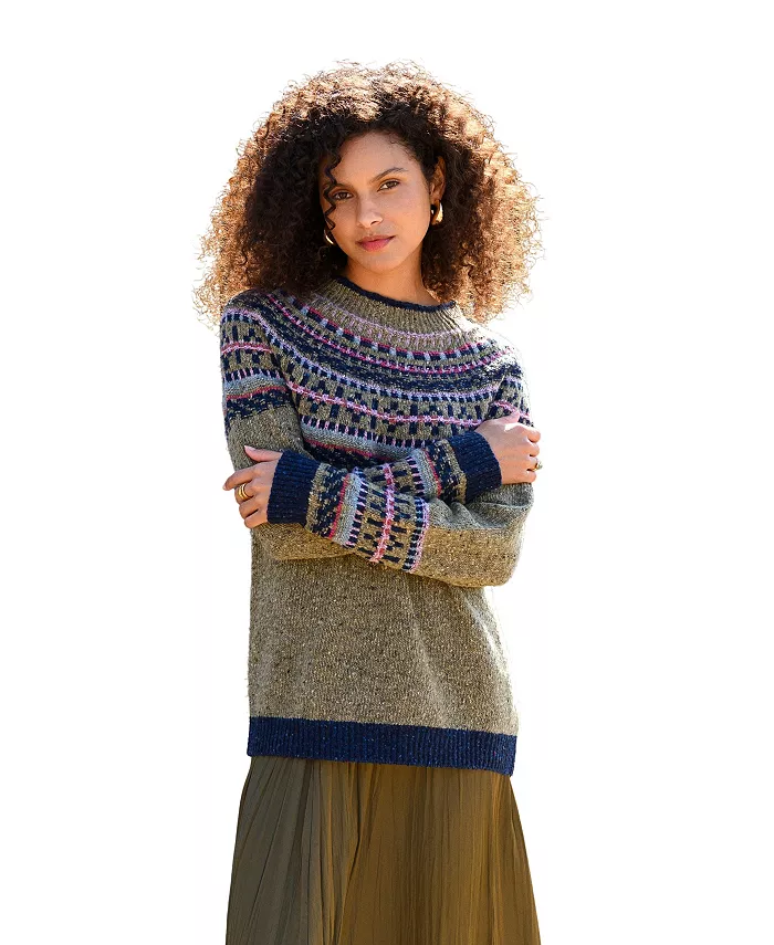 Женский свитер с кокеткой «Фэр-Айл» в стиле донегол Celtic & Co., зеленый
Женский свитер с кокеткой «Фэр-Айл» в стиле донегол Celtic & Co., зеленый