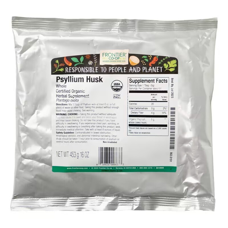 Frontier Co-Op, цельная оболочка семян подорожника, 453 г (16 унций)
Frontier Co-Op, цельная оболочка семян подорожника, 453 г (16 унций)