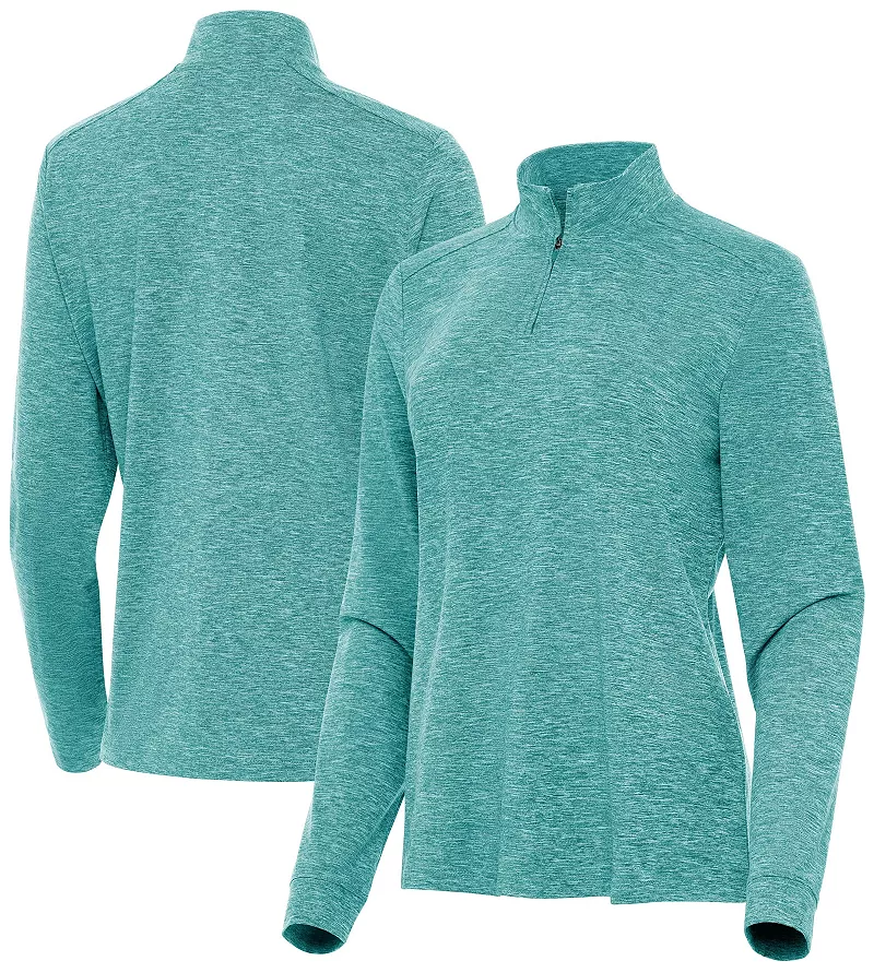 Женская футболка для гольфа Antigua Mentor с длинным рукавом, молния 1/4, цвет Harbor Heather 
Женская футболка для гольфа Antigua Mentor с длинным рукавом, молния 1/4, цвет Harbor Heather