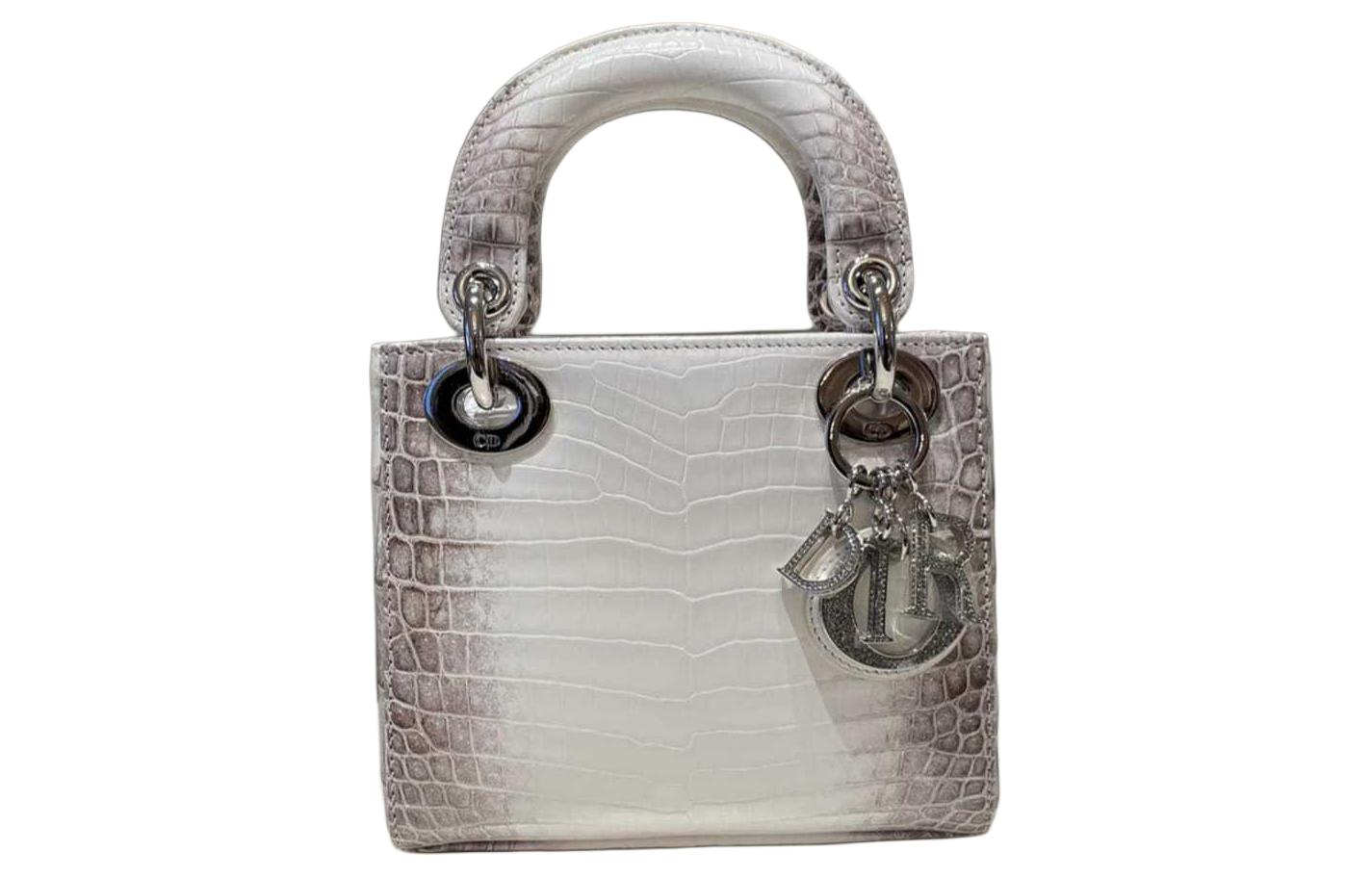 DIOR Мини-сумка из крокодиловой кожи для женщин, серо-белая
DIOR Мини-сумка из крокодиловой кожи для женщин, серо-белая