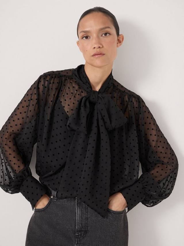 Блузка с длинным рукавом в горошек HUSH, Black
Блузка с длинным рукавом в горошек HUSH, Black