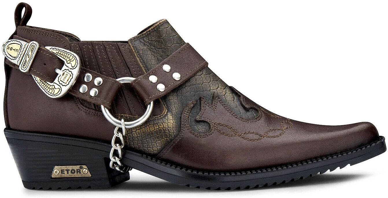 Мужские кожаные ковбойские танцевальные туфли с металлической пряжкой, крокодиловый узор, кубинский каблук, байкерские шипы, панк, винглпикеры, стиль вестерн Infinity Leather, коричневый
Мужские кожаные ковбойские танцевальные туфли с металлической пряжкой, крокодиловый узор, кубинский каблук, байкерские шипы, панк, винглпикеры, стиль вестерн Infinity Leather, коричневый