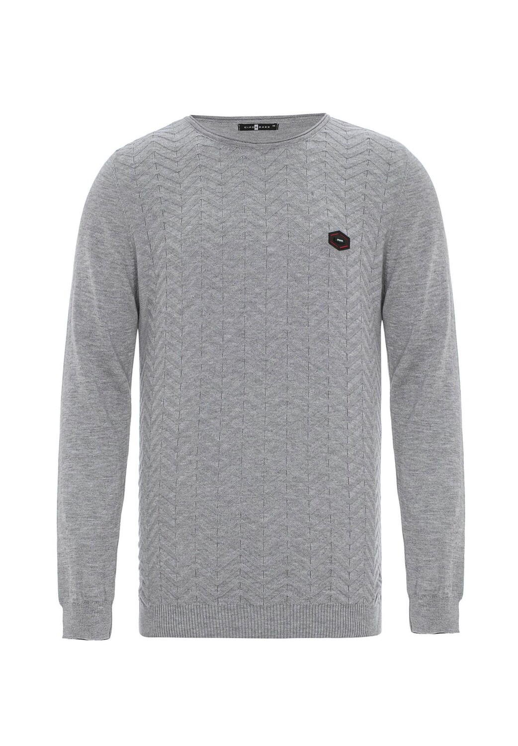 Вязаный свитер с тонким узором вязки CIPO & BAXX, цвет Lightgrey 
Вязаный свитер с тонким узором вязки CIPO & BAXX, цвет Lightgrey