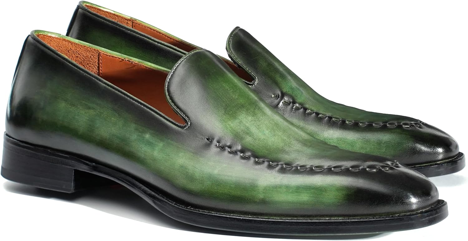 Мужские лоферы из натуральной кожи с ручной окраской, без шнурков, с подошвой из цельной кожи, классические повседневные туфли с квадратным носком Gifennse, зеленый
Мужские лоферы из натуральной кожи с ручной окраской, без шнурков, с подошвой из цельной кожи, классические повседневные туфли с квадратным носком Gifennse, зеленый