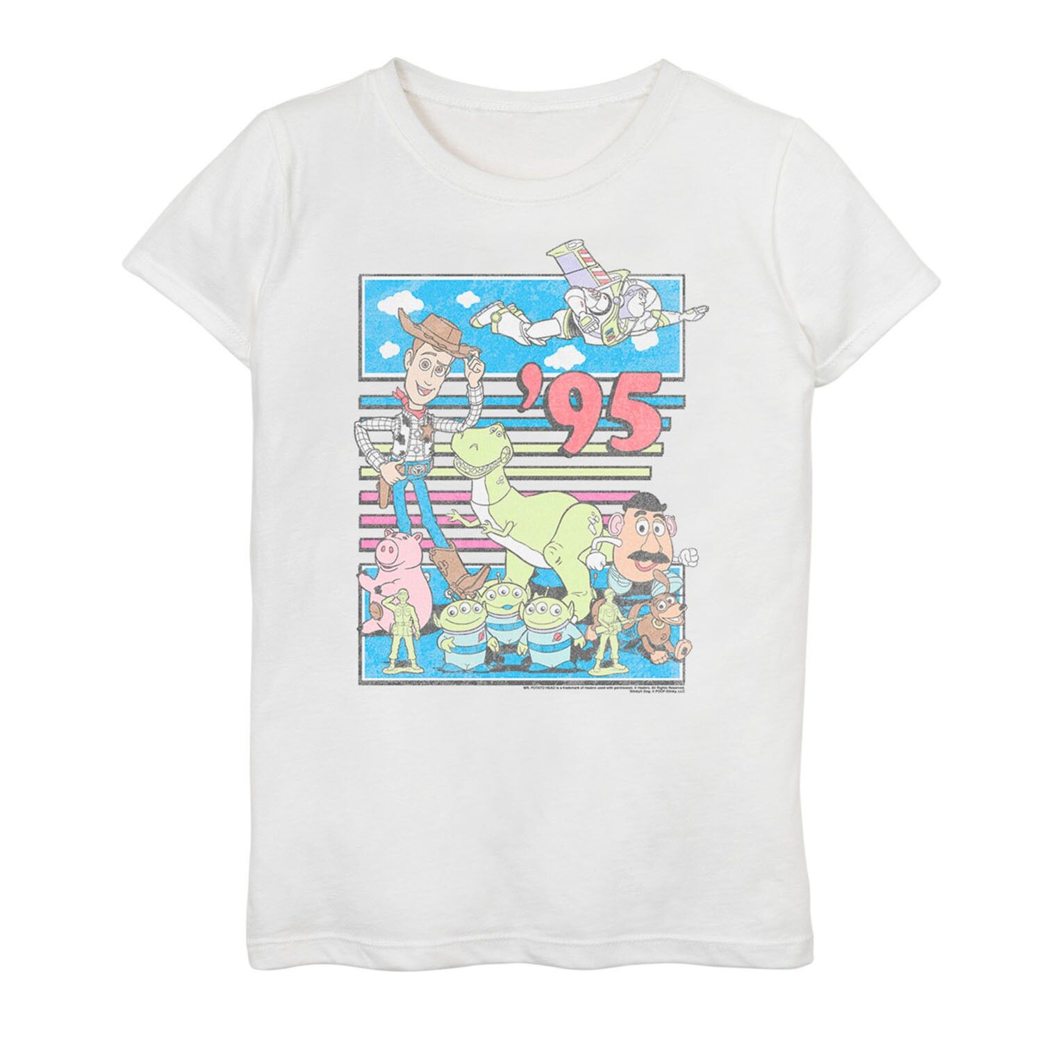Футболка с рисунком в стиле ретро для девочек 7–16 лет Disney/Pixar «История игрушек '95» Licensed Character, белый 
Футболка с рисунком в стиле ретро для девочек 7–16 лет Disney/Pixar «История игрушек '95» Licensed Character, белый