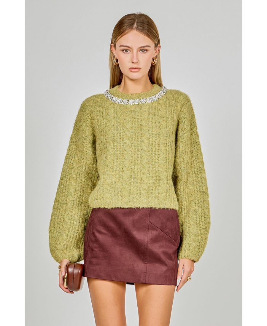 Женский свитер крупной вязки с вышивкой драгоценными камнями и косами endless rose, Chartreuse
Женский свитер крупной вязки с вышивкой драгоценными камнями и косами endless rose, Chartreuse
