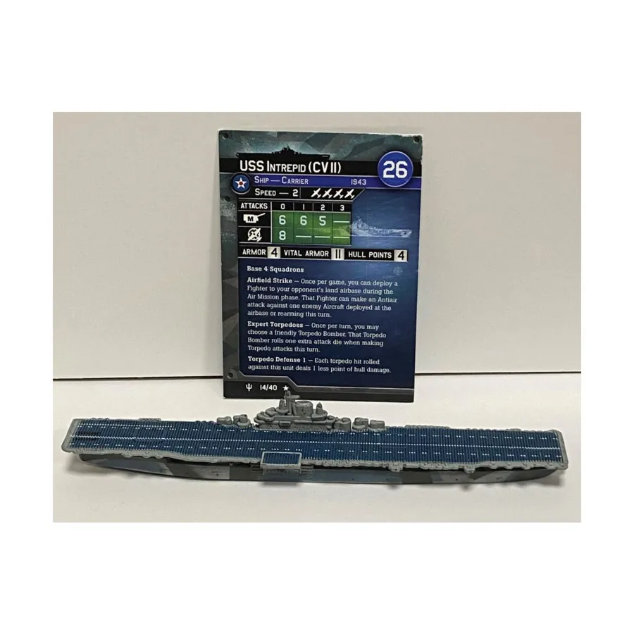 Военный корабль США «Интрепид» (CV 11) (R), Axis & Allies - Collectible Miniatures Game - War at Sea - Flank Speed Singles
Военный корабль США «Интрепид» (CV 11) (R), Axis & Allies - Collectible Miniatures Game - War at Sea - Flank Speed Singles