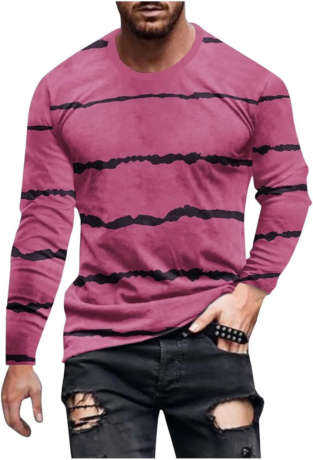 Футболка в полоску для мужчин Slim Fit с длинным рукавом
Футболка в полоску для мужчин Slim Fit с длинным рукавом