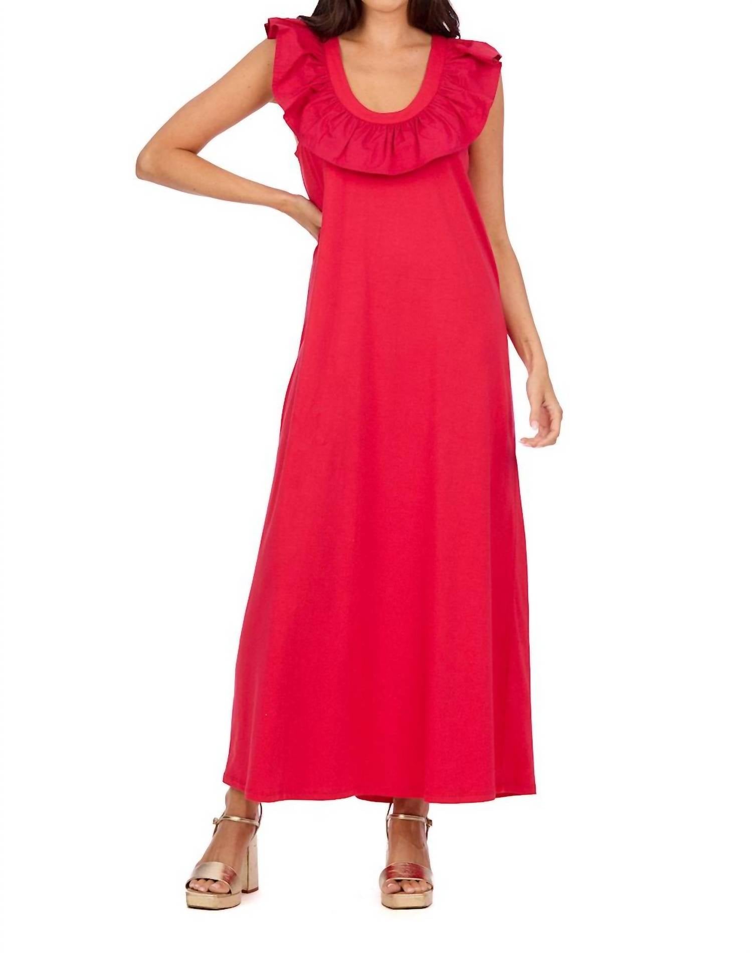 Красное платье Kimi с воротником-рюшей Mudpie
Красное платье Kimi с воротником-рюшей Mudpie