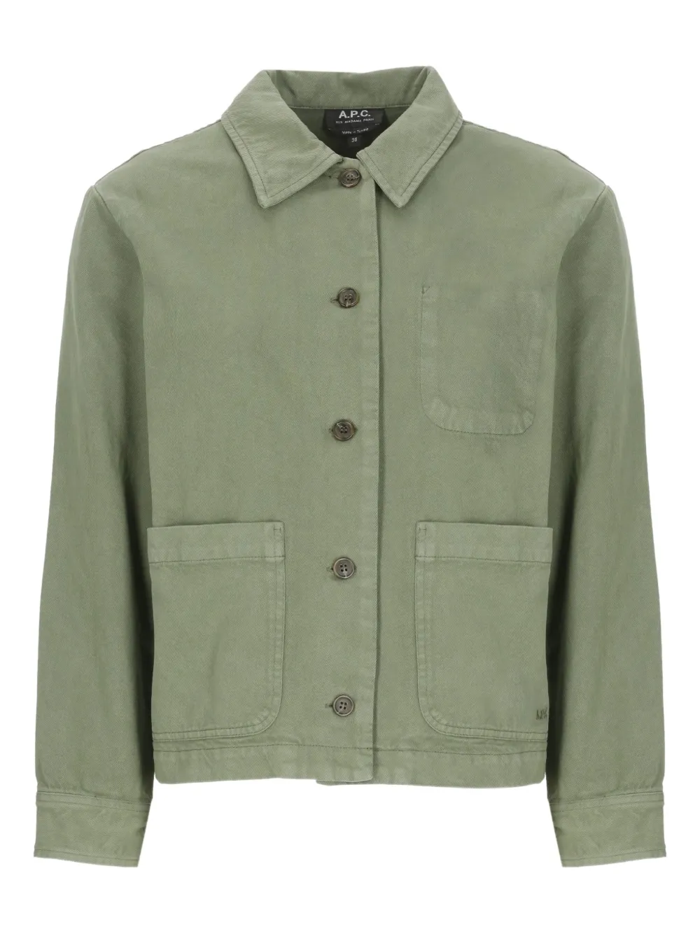 Рубашка с накладными карманами A.P.C., зеленый
Рубашка с накладными карманами A.P.C., зеленый