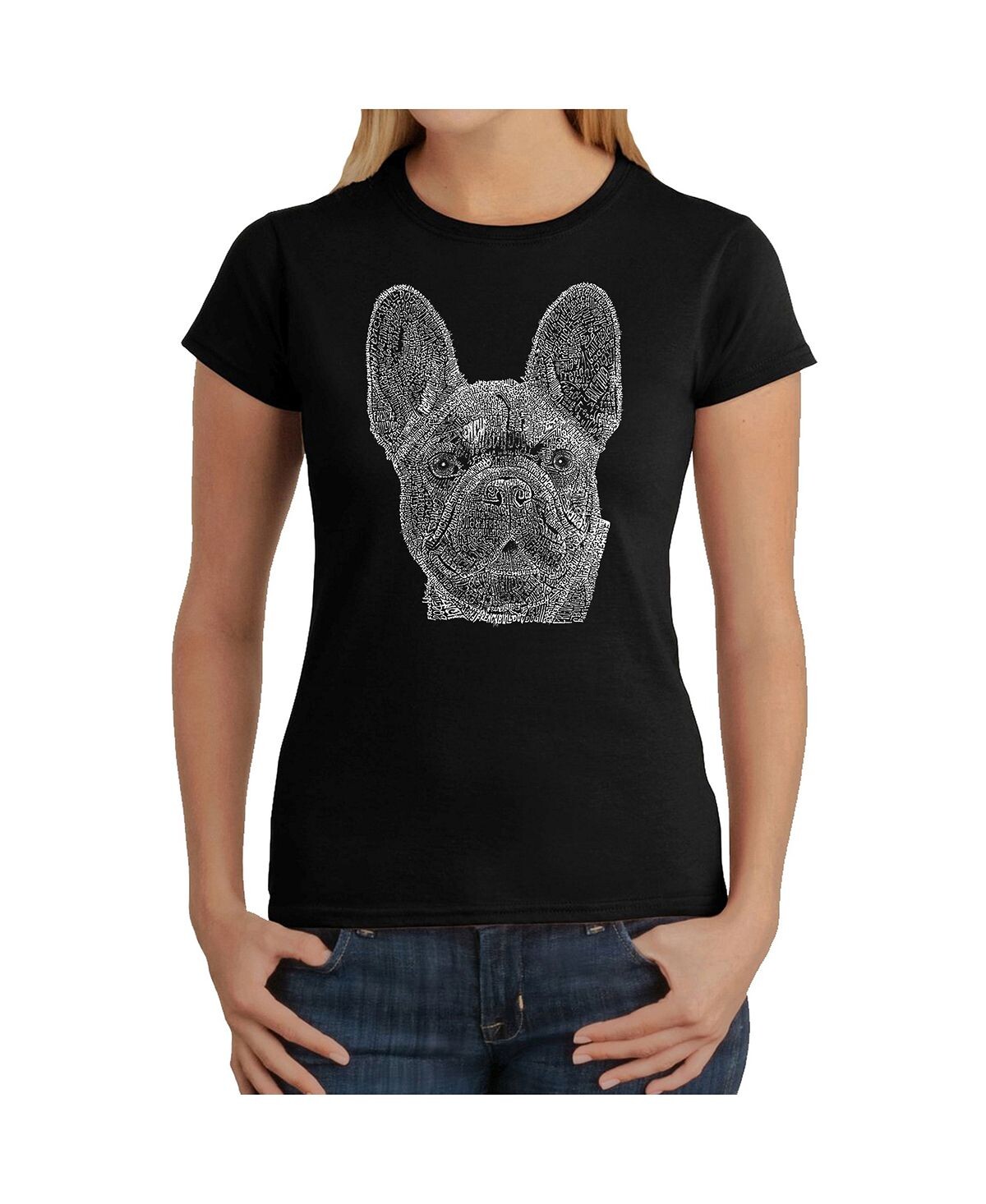 Женская футболка с французским бульдогом word art LA Pop Art, черный
Женская футболка с французским бульдогом word art LA Pop Art, черный