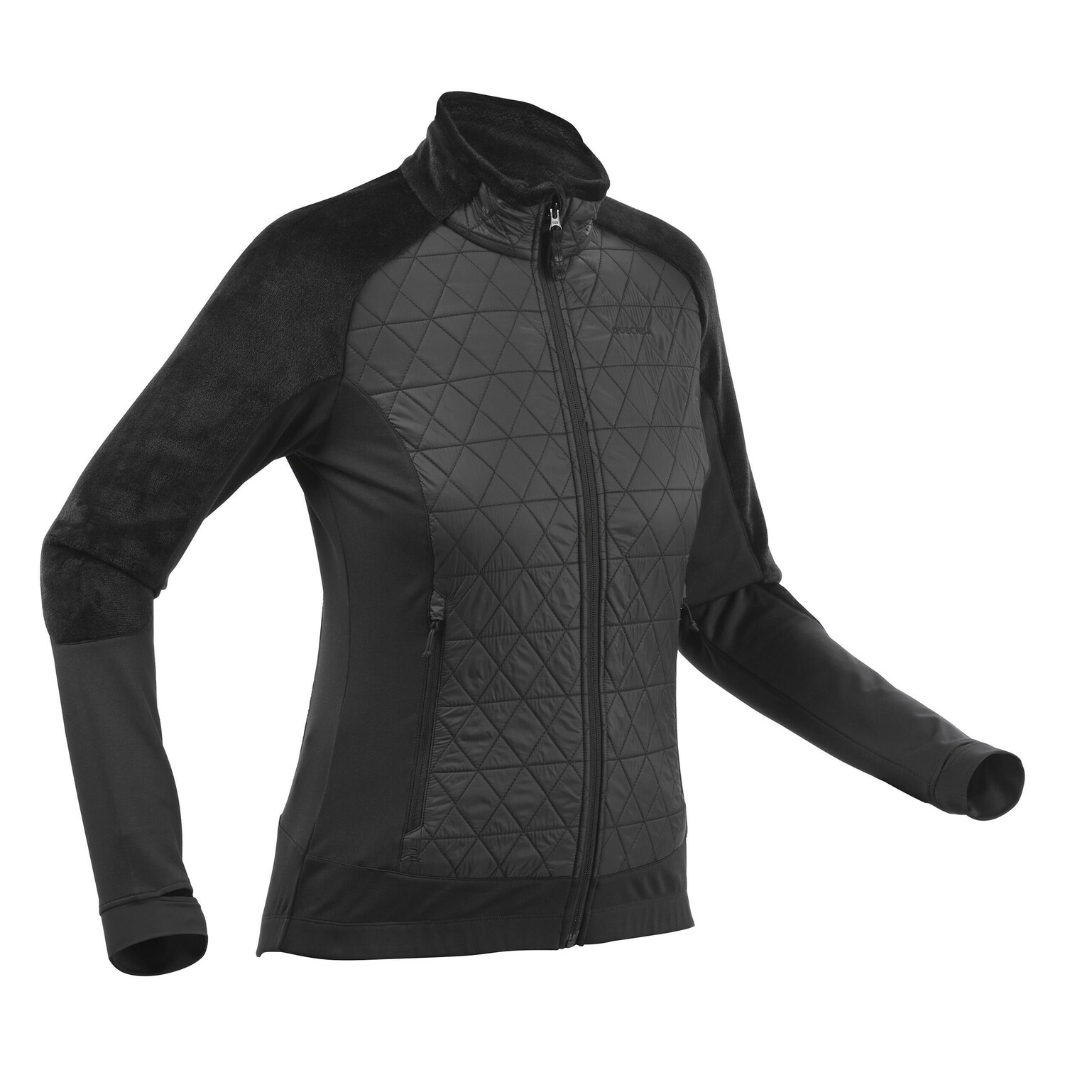 Куртка Quechua SH900 X-Warm флисовая женская гибридная походная, черный